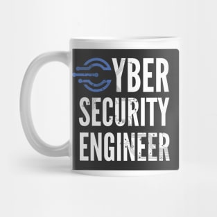 Cyber Security Engineer Blue Circuits Black Background Mug